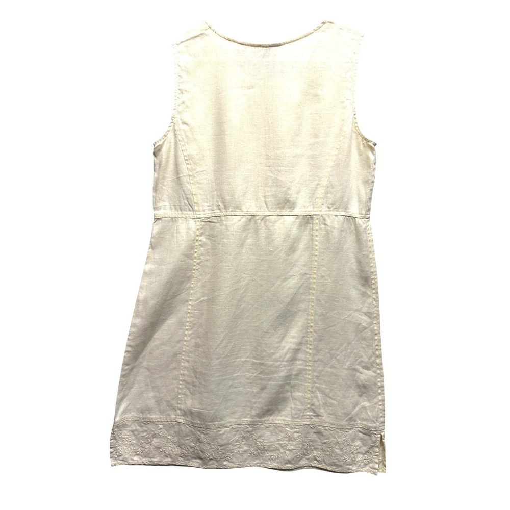 J Jill 100% Linen Sheath Dress Butter Yellow Size 6 Resort Cruise Euro Vaca - Picture 7 of 9
